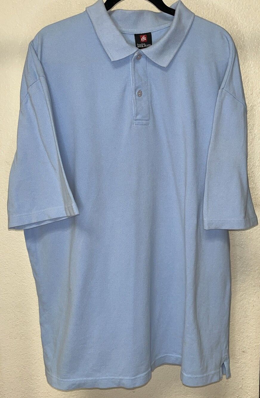Dtek Jeans Polo Golf Shirt Men Sz 2XL Sky Blue